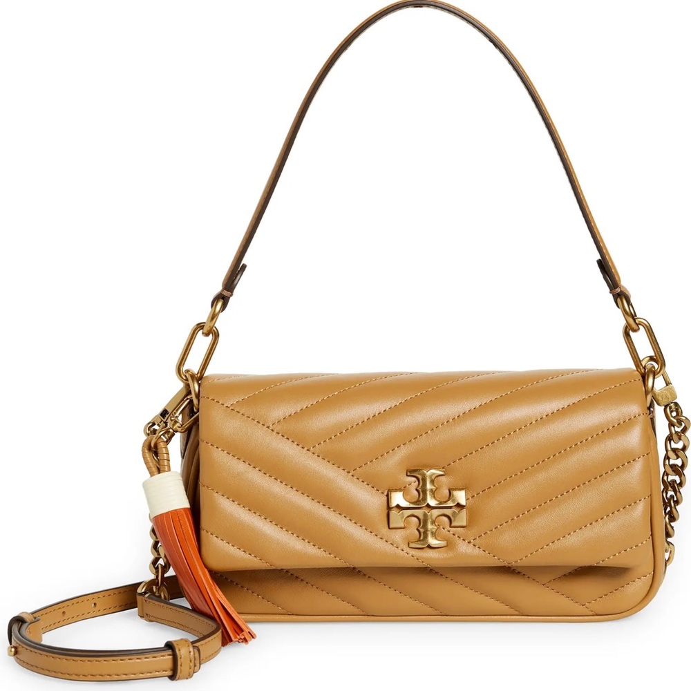 Tory Burch Top Handle KIRA CHEVRON FLAP SHOULDER LEATHER BAG